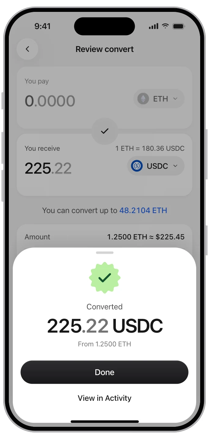 Convert: ETH to USDC